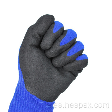 Hespax Mechanic Blue Sandy Nitrile Work Guantes de construcción